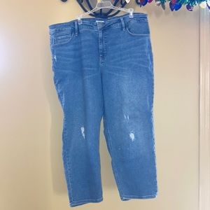 Ava and viv distressed straight leg high rise jeans